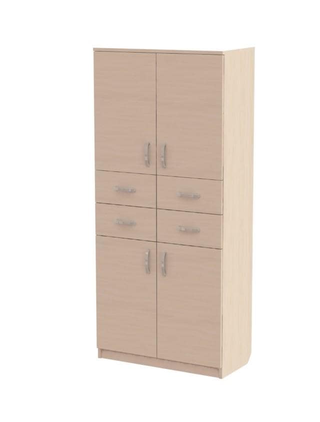 Шафа закрита з дверцятами та шухлядами РОЗКОМ, розмір 800х380х1840 мм.